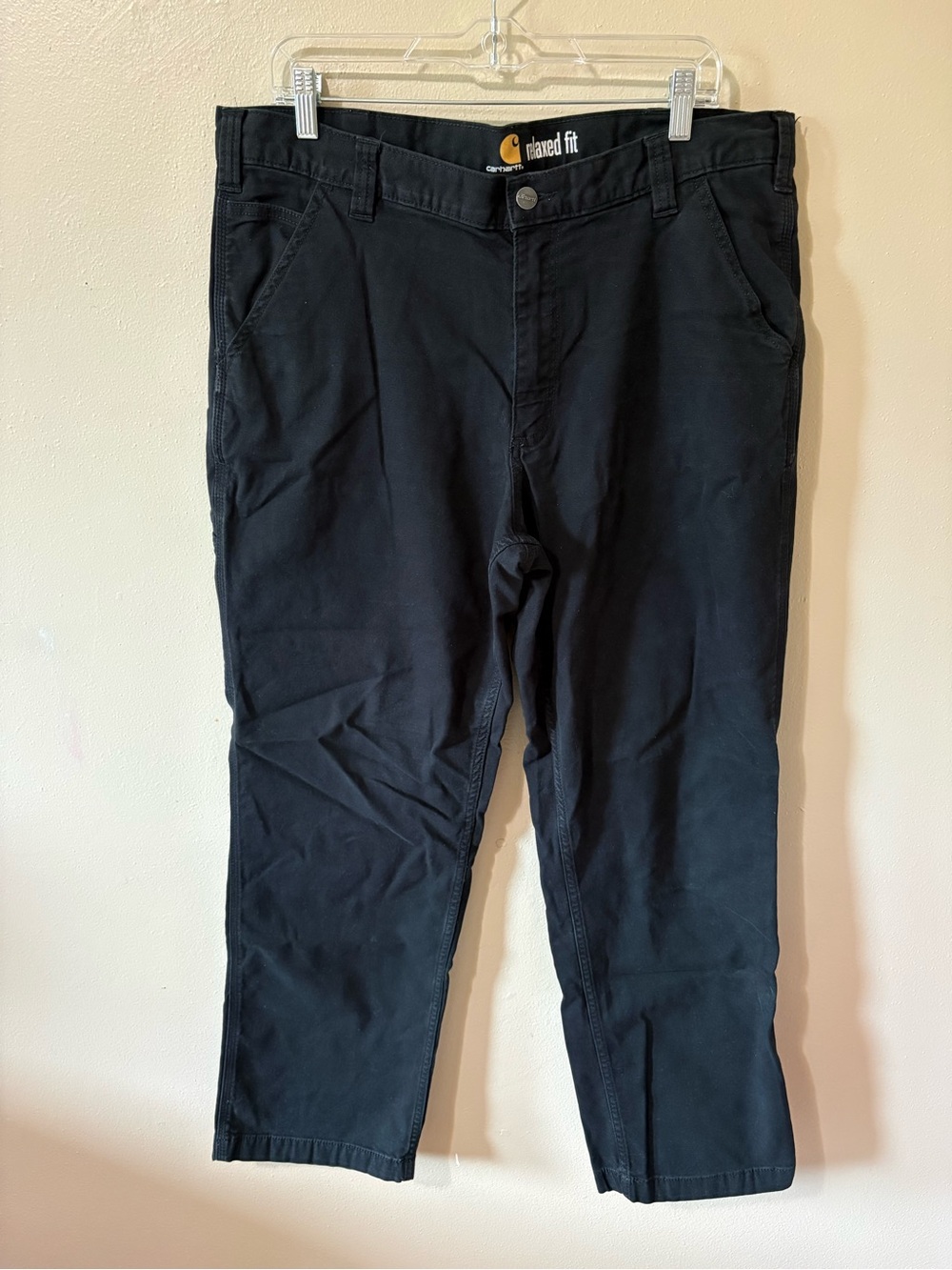 Carhartt Men’s Black Canvas Pants Relaxed Fit size 38x32